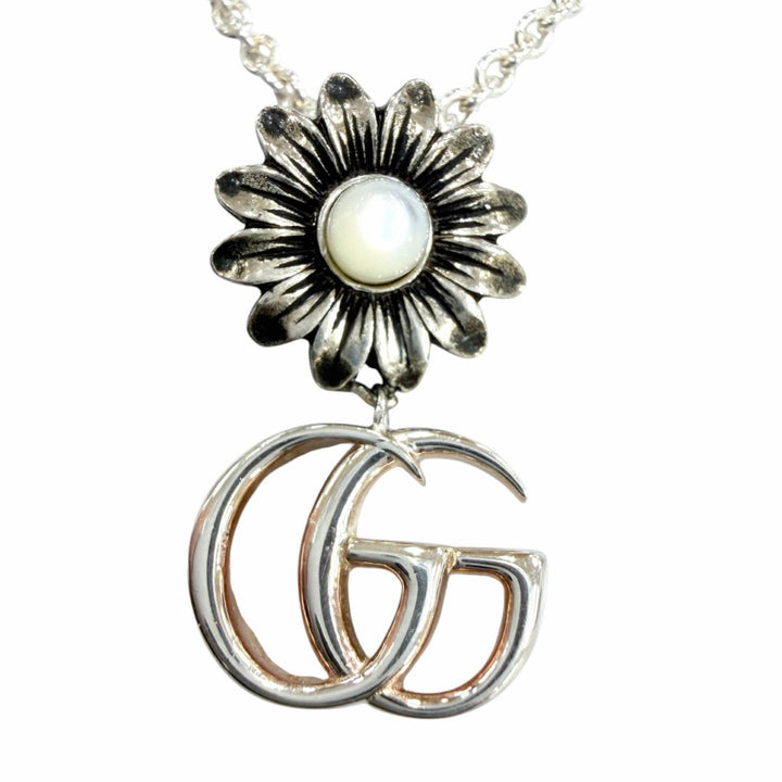 Great GUCCI Necklace Double G Necklace Silver AG925 Women