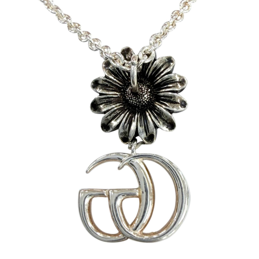 Great GUCCI Necklace Double G Necklace Silver AG925 Women