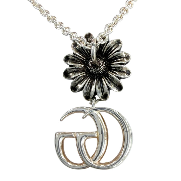 Great GUCCI Necklace Double G Necklace Silver AG925 Women