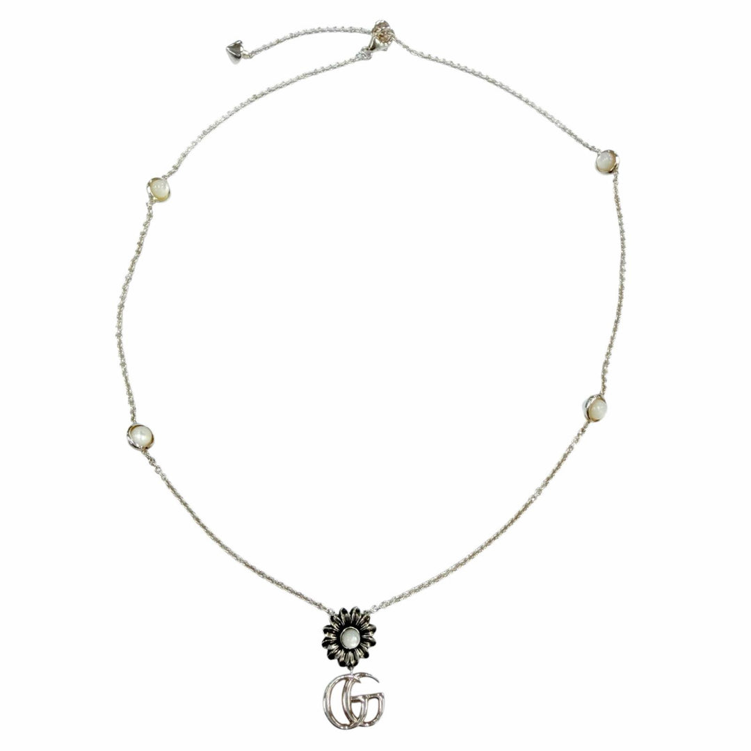 Great GUCCI Necklace Double G Necklace Silver AG925 Women