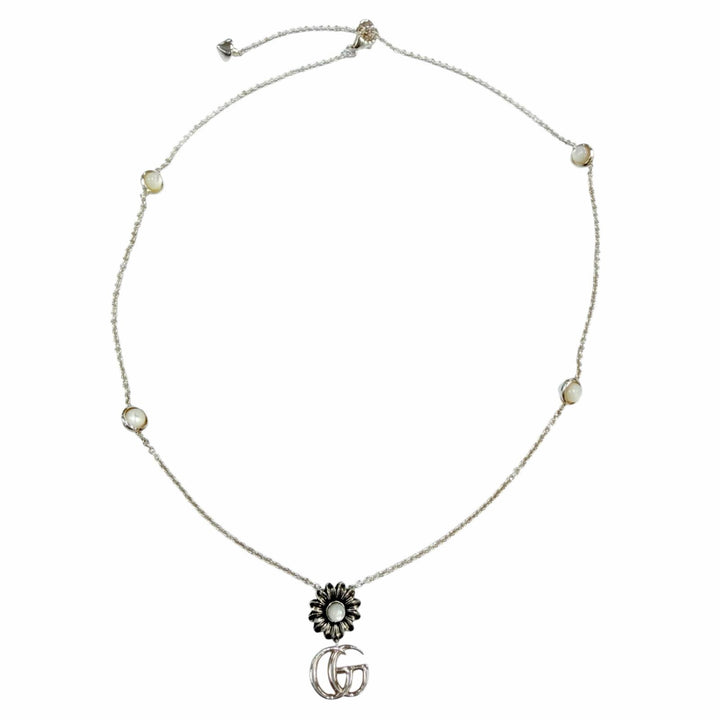 Great GUCCI Necklace Double G Necklace Silver AG925 Women