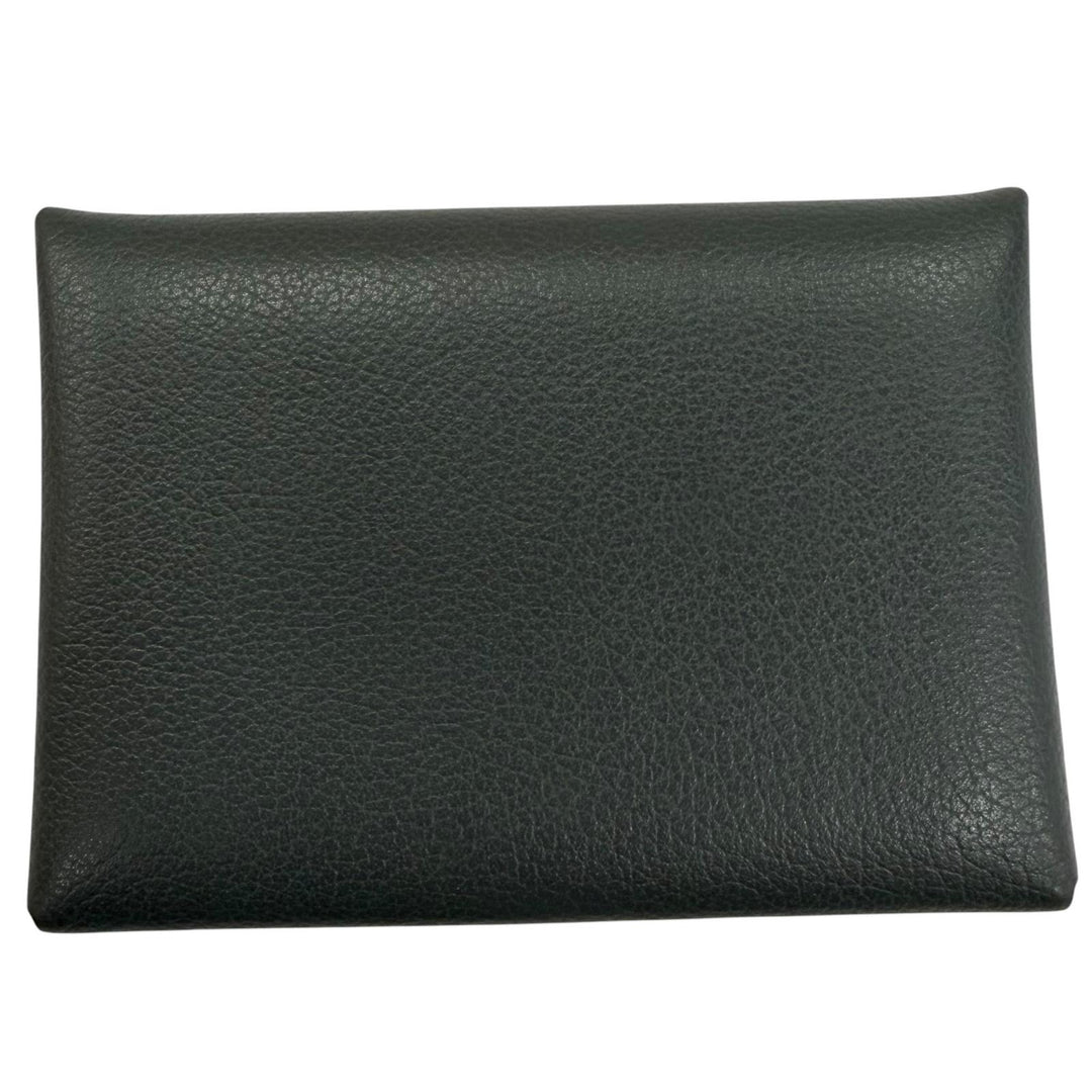 Great HERMES Coin case Calvi duo Serie Metal Evercolor Leather Women