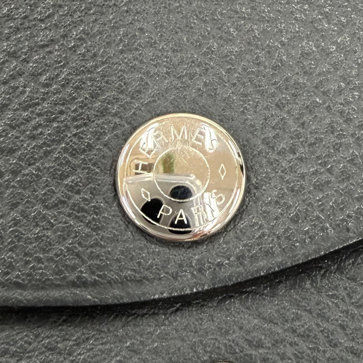 Great HERMES Coin case Calvi duo Serie Metal Evercolor Leather Women