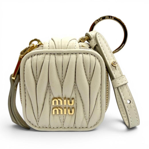 Excellent MIUMIU Bag charm beige Sheep leather Women 5TL527