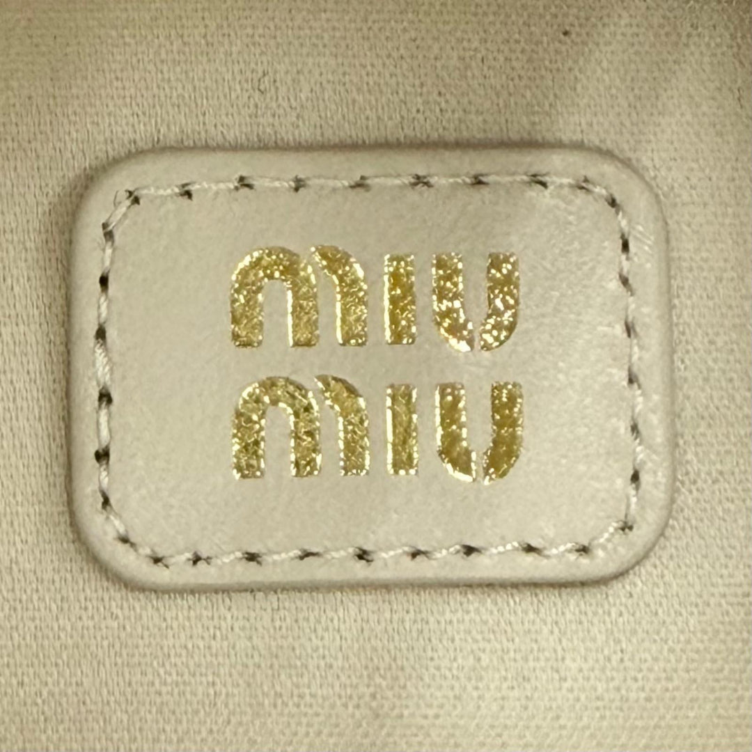 Excellent MIUMIU Bag charm beige Sheep leather Women 5TL527