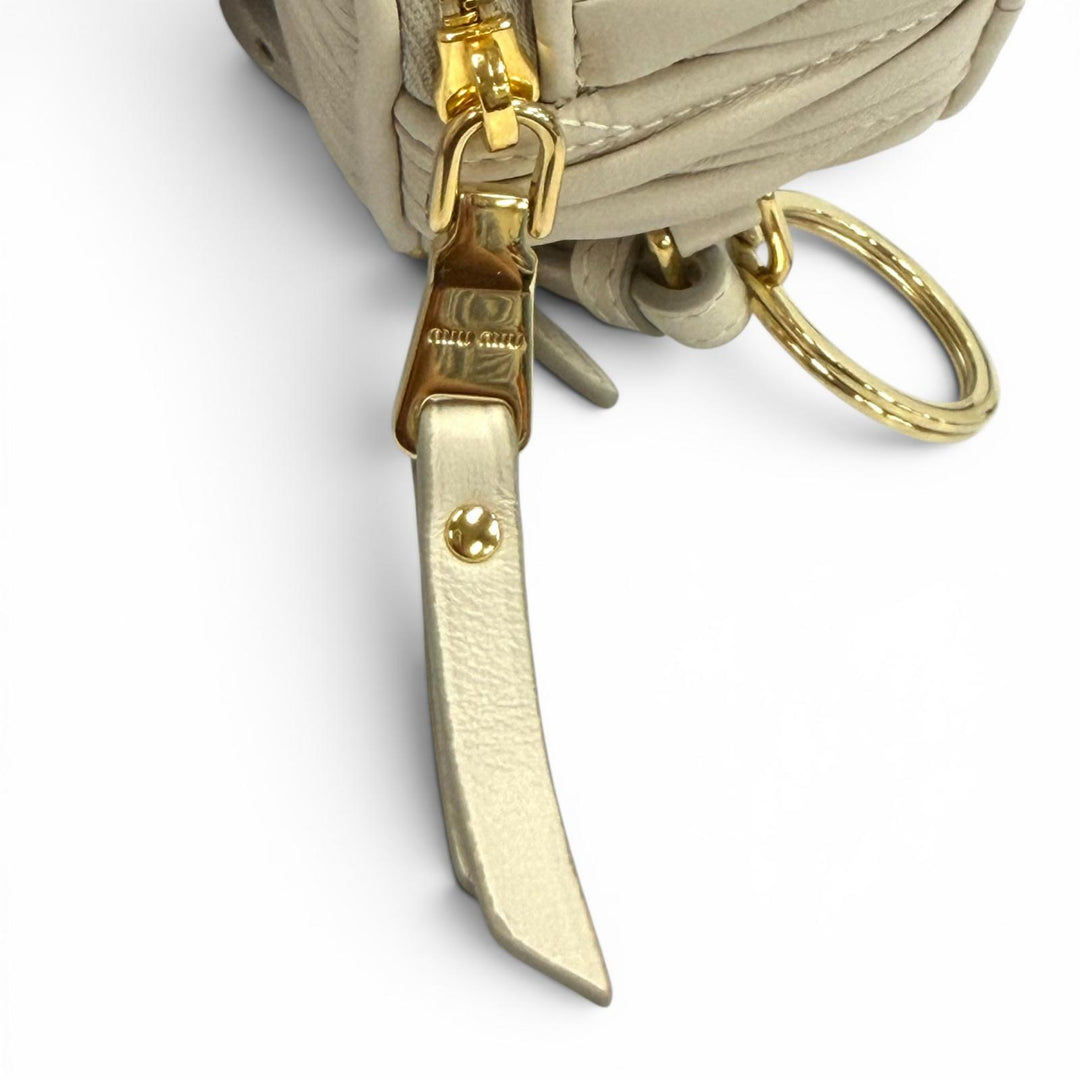 Excellent MIUMIU Bag charm beige Sheep leather Women 5TL527