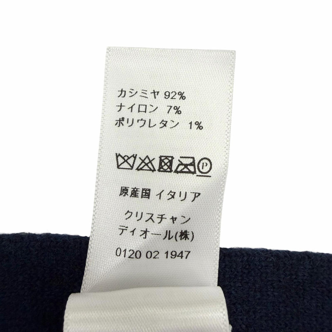 Excellent Christian Dior J'Adior scarf Logo design Navy cashmere 84JAD306I092