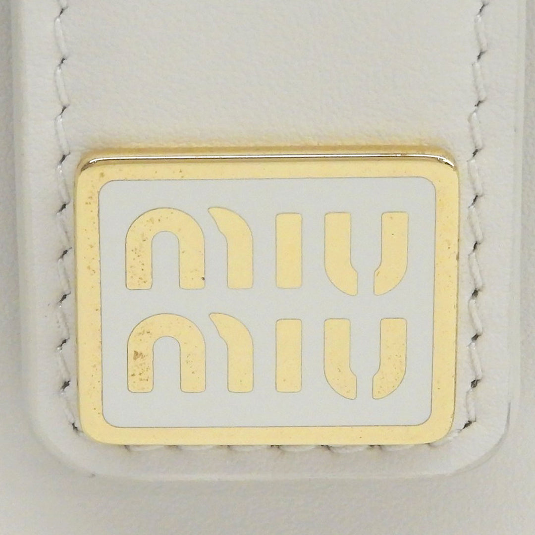 Great MIUMIU Card Case name card holder Ivory leather Women 5MC280