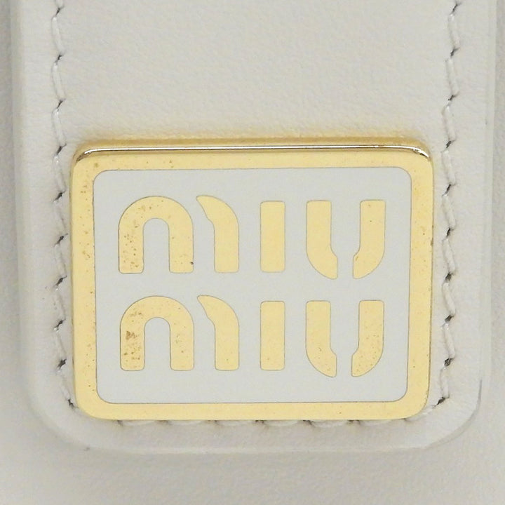 Great MIUMIU Card Case name card holder Ivory leather Women 5MC280