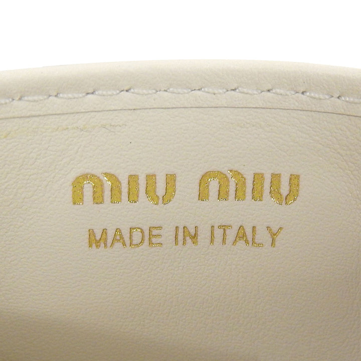 Great MIUMIU Card Case name card holder Ivory leather Women 5MC280