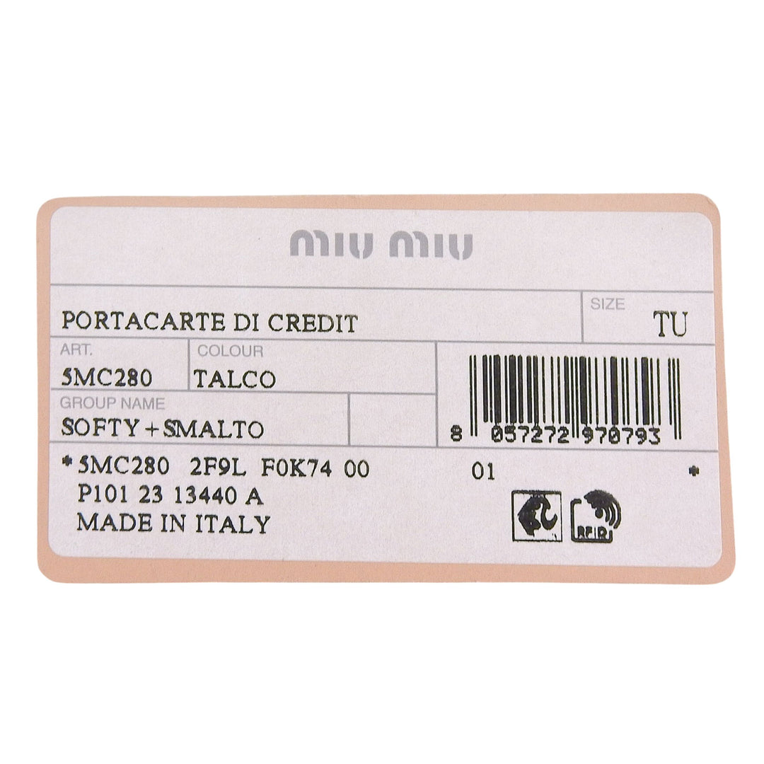 Great MIUMIU Card Case name card holder Ivory leather Women 5MC280