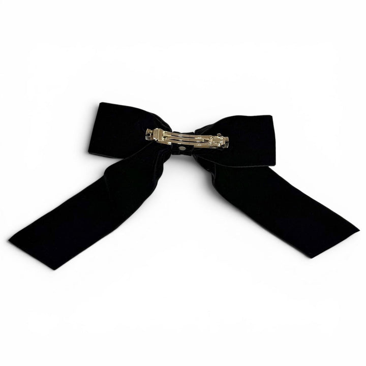 Excellent CHANEL Valletta COCO Mark Ribbon Velor black polyamide Women 24V