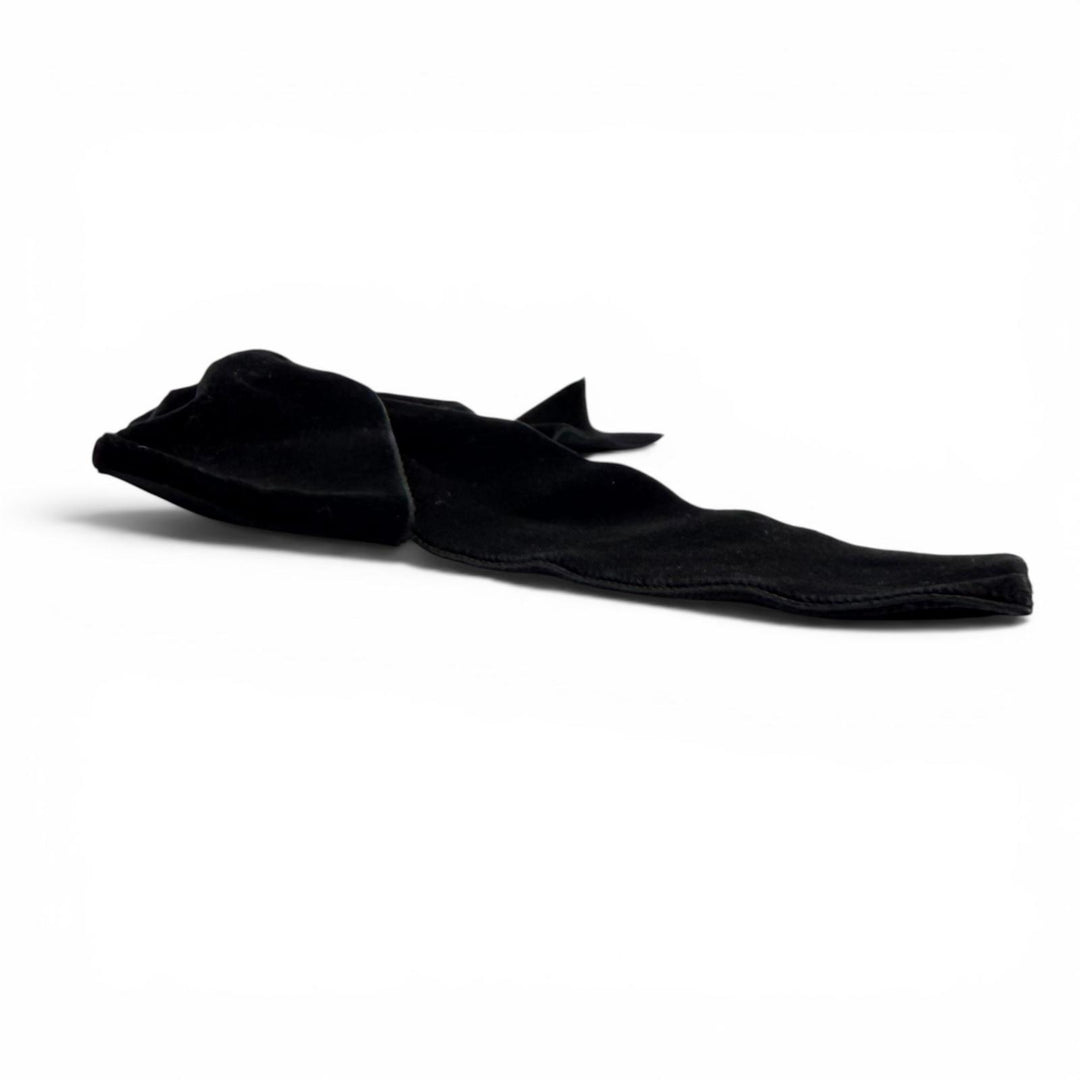 Excellent CHANEL Valletta COCO Mark Ribbon Velor black polyamide Women 24V