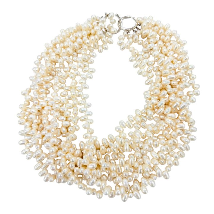 Great TIFFANY&Co. Necklace Torsade Pearl Necklace White system Freshwater pearl