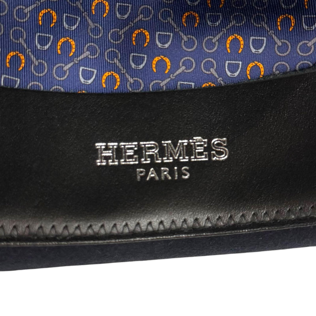 Great HERMES hat Felt fedora hat with metal trim Navy wool mens