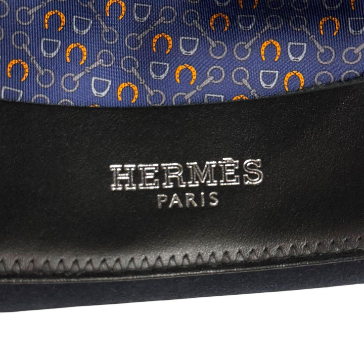 Great HERMES hat Felt fedora hat with metal trim Navy wool mens