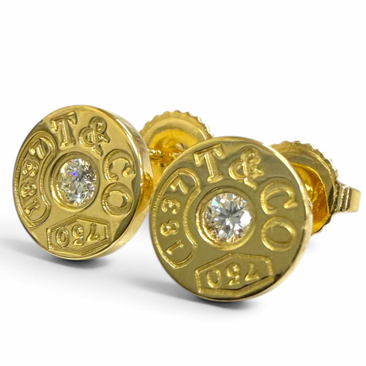 Excellent TIFFANY&Co. Pierce 1837 Circle Yellow Gold 750 Women