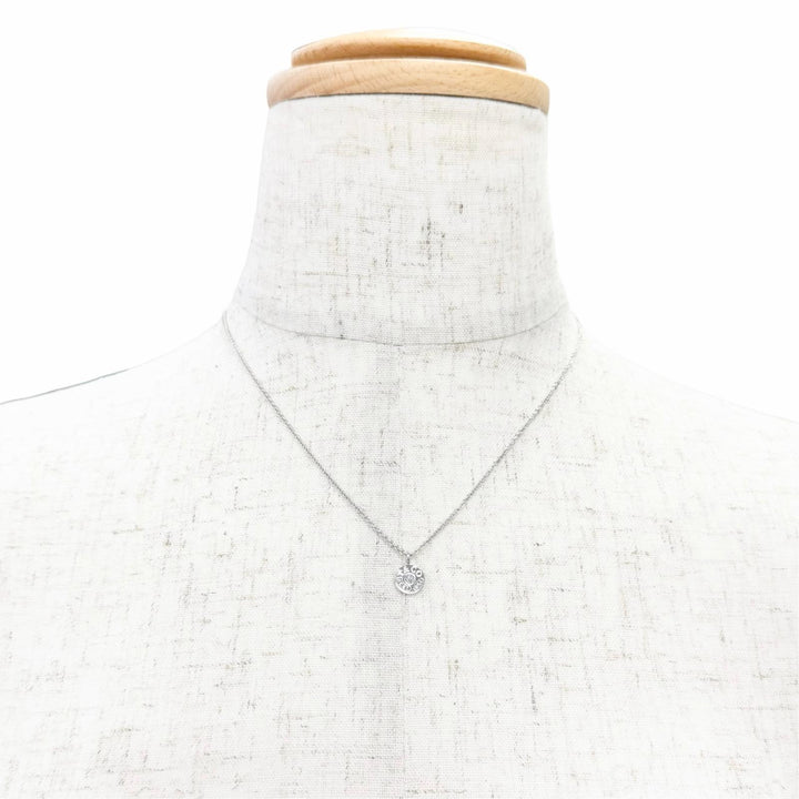 Great TIFFANY&Co. Necklace 1837 Circle Necklace with 1 Diamond, 750 (WG)