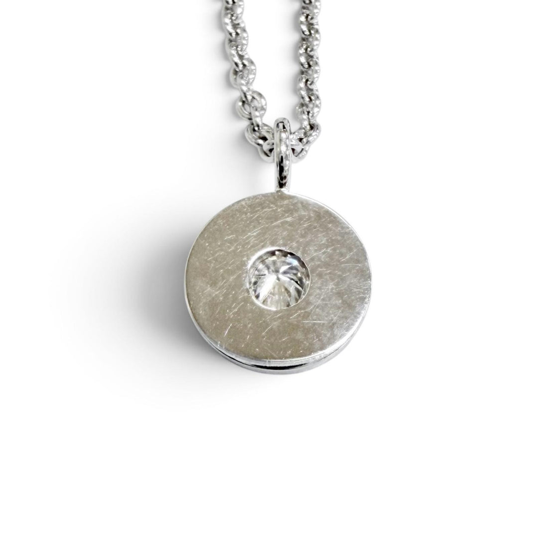 Great TIFFANY&Co. Necklace 1837 Circle Necklace with 1 Diamond, 750 (WG)