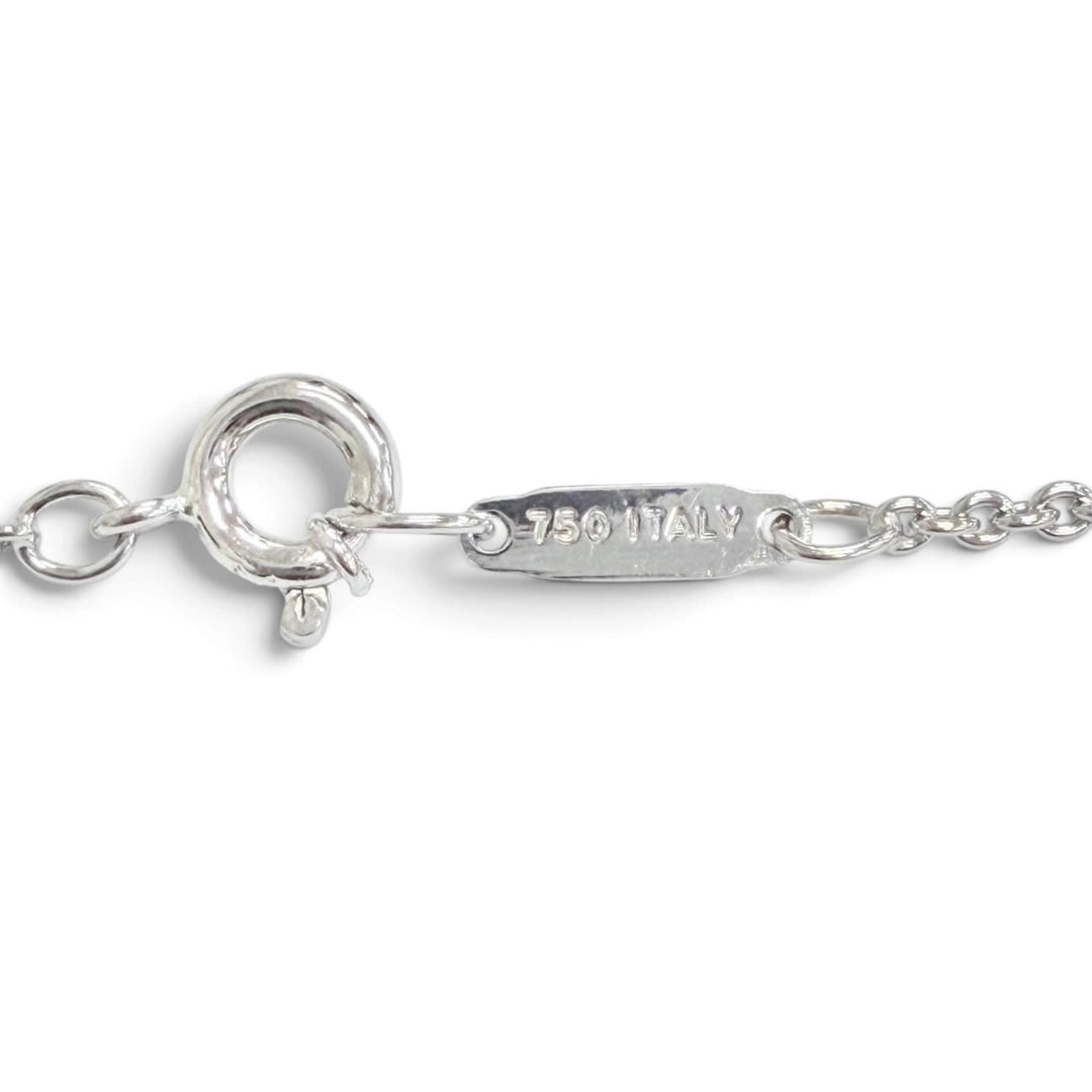 Great TIFFANY&Co. Necklace 1837 Circle Necklace with 1 Diamond, 750 (WG)