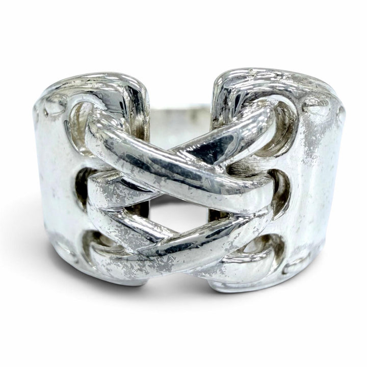 Great HERMES Ring ring Mexico Double Corset Ring Accessory Silver 925 Women 51