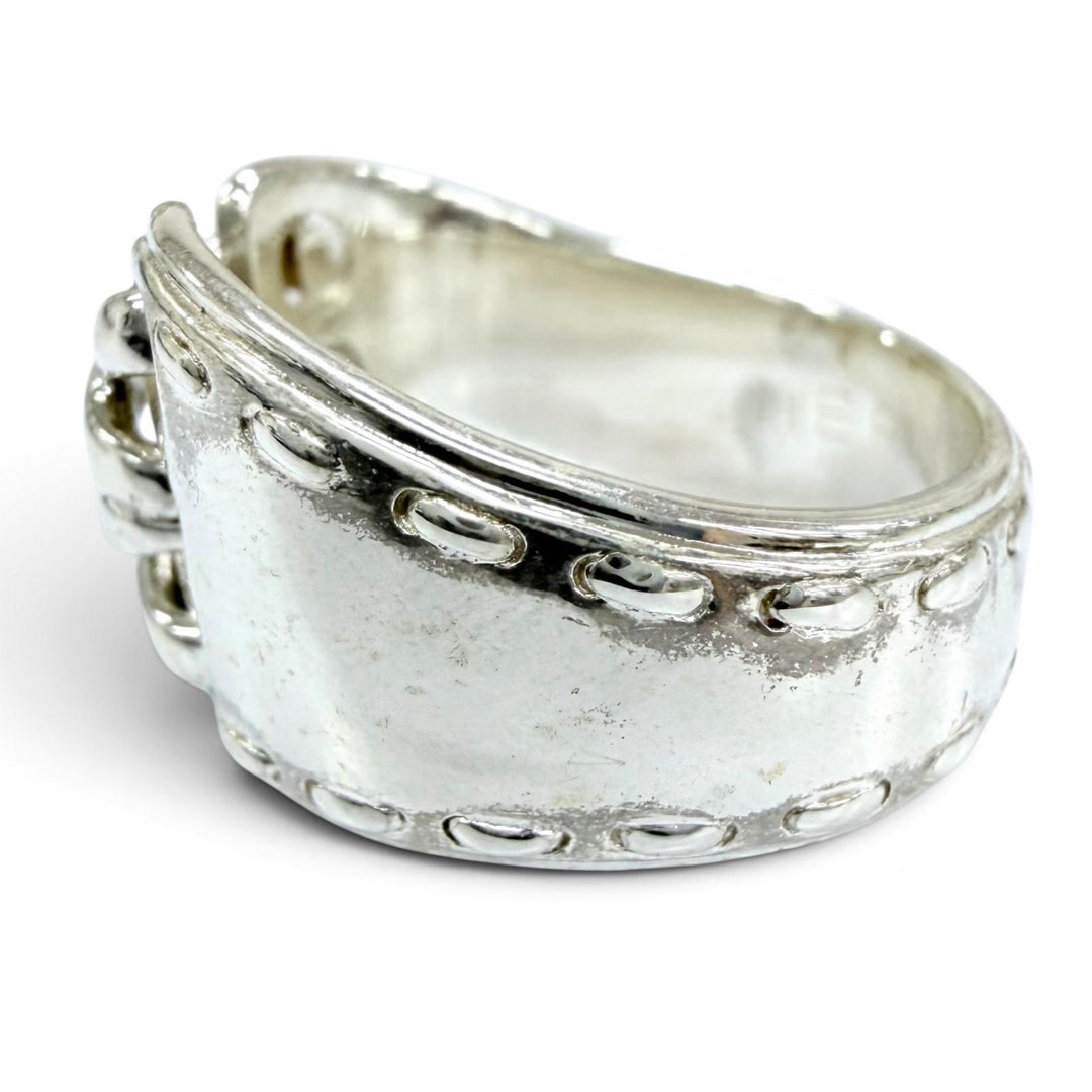 Great HERMES Ring ring Mexico Double Corset Ring Accessory Silver 925 Women 51