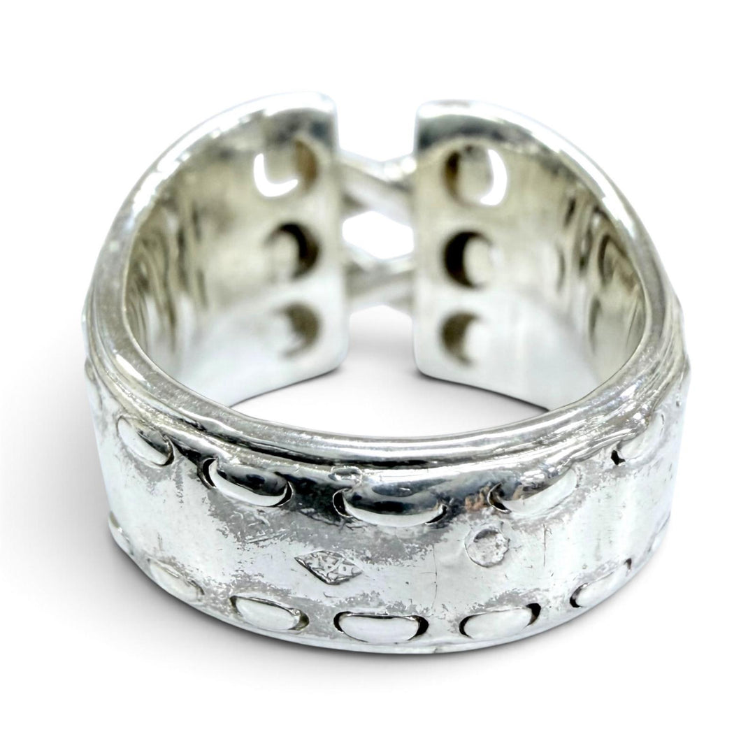 Great HERMES Ring ring Mexico Double Corset Ring Accessory Silver 925 Women 51