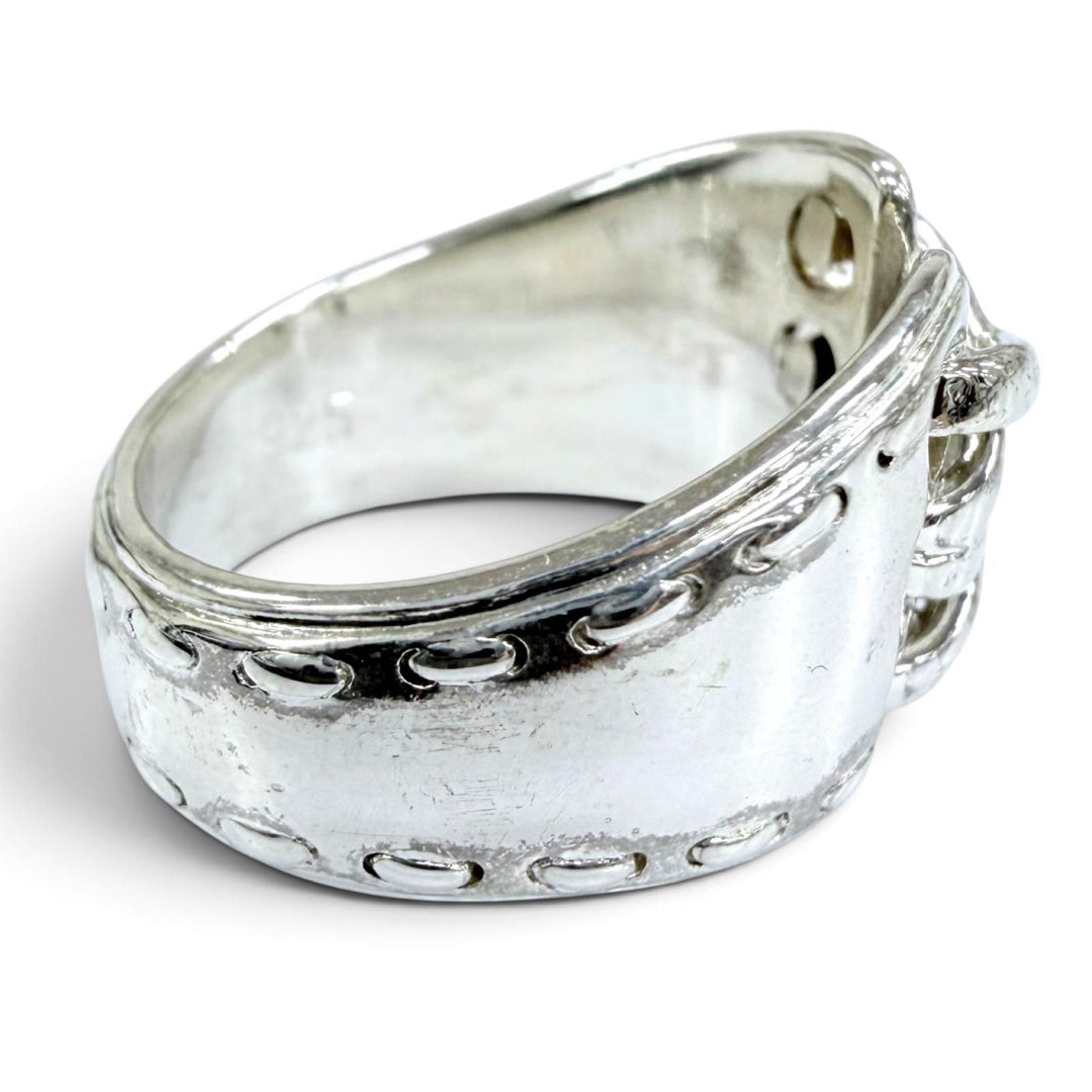 Great HERMES Ring ring Mexico Double Corset Ring Accessory Silver 925 Women 51