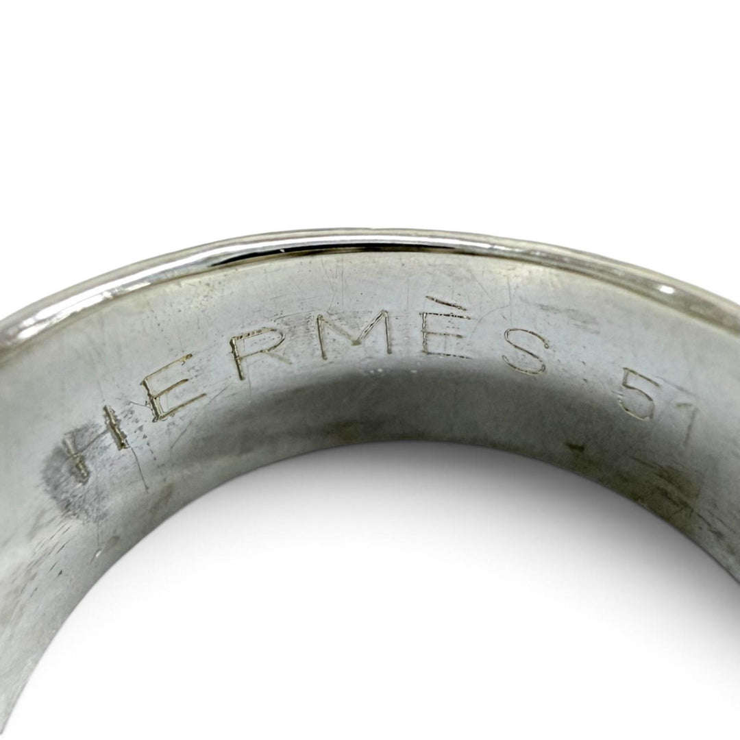 Great HERMES Ring ring Mexico Double Corset Ring Accessory Silver 925 Women 51