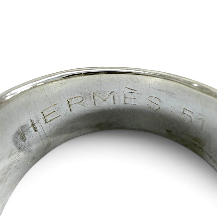 Great HERMES Ring ring Mexico Double Corset Ring Accessory Silver 925 Women 51