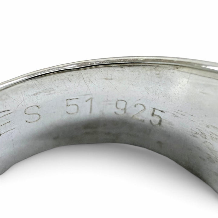 Great HERMES Ring ring Mexico Double Corset Ring Accessory Silver 925 Women 51