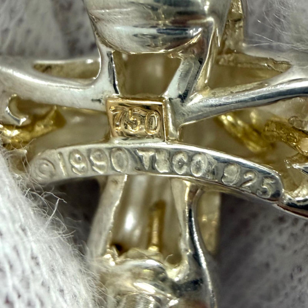 Excellent TIFFANY&Co. Earring Signature cross Silver 925 Women