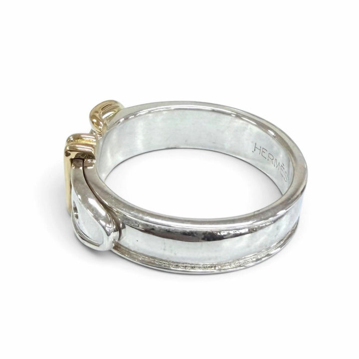 Excellent HERMES Ring ring Ceinture Belt Ring Silver 925 Women 50