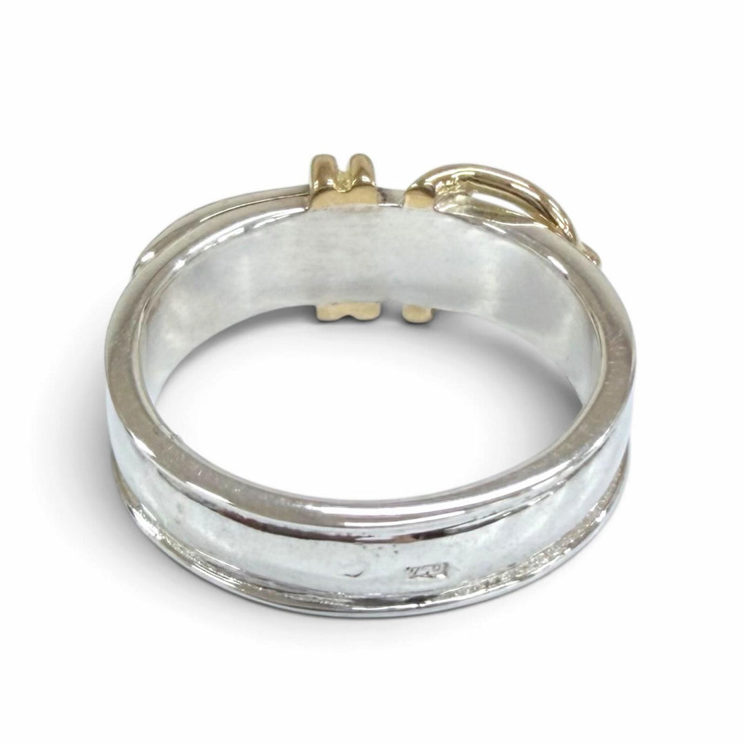 Excellent HERMES Ring ring Ceinture Belt Ring Silver 925 Women 50