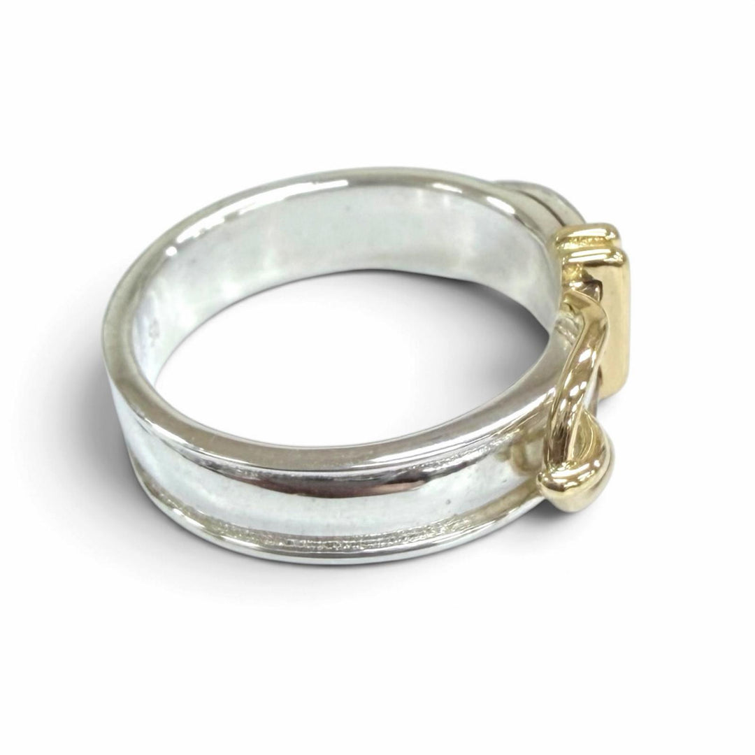 Excellent HERMES Ring ring Ceinture Belt Ring Silver 925 Women 50