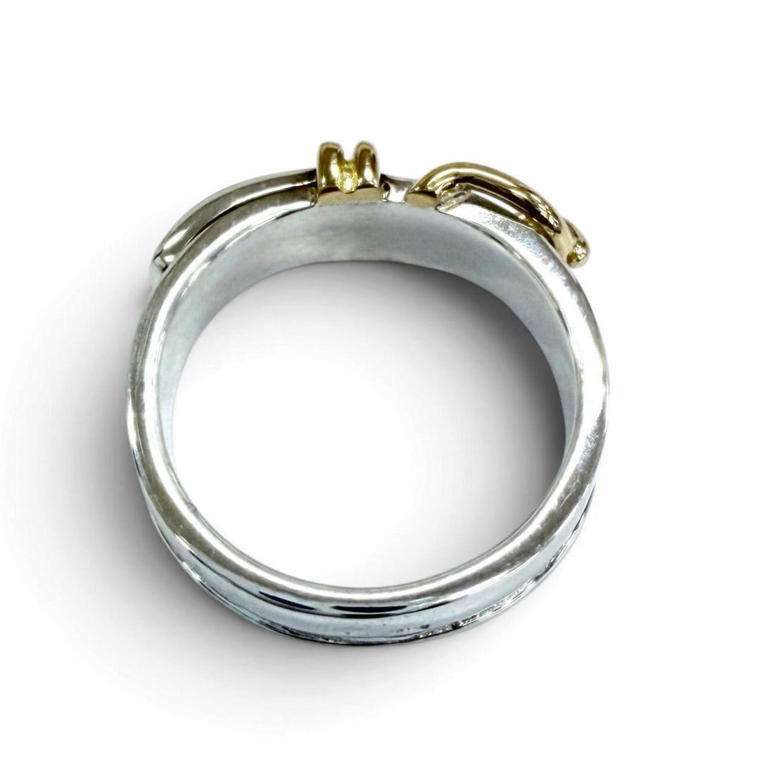Excellent HERMES Ring ring Ceinture Belt Ring Silver 925 Women 50