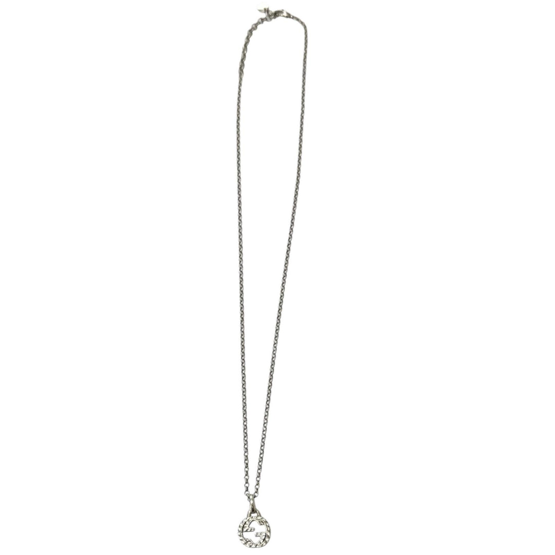 Great GUCCI Necklace Interlocking G Arabesque Silver AG925 mens 455535