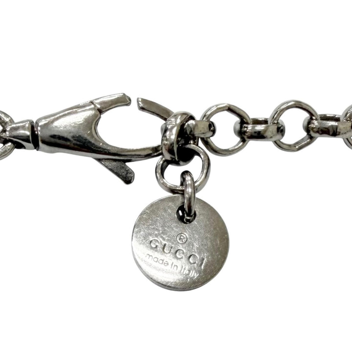 Great GUCCI Necklace Interlocking G Arabesque Silver AG925 mens 455535