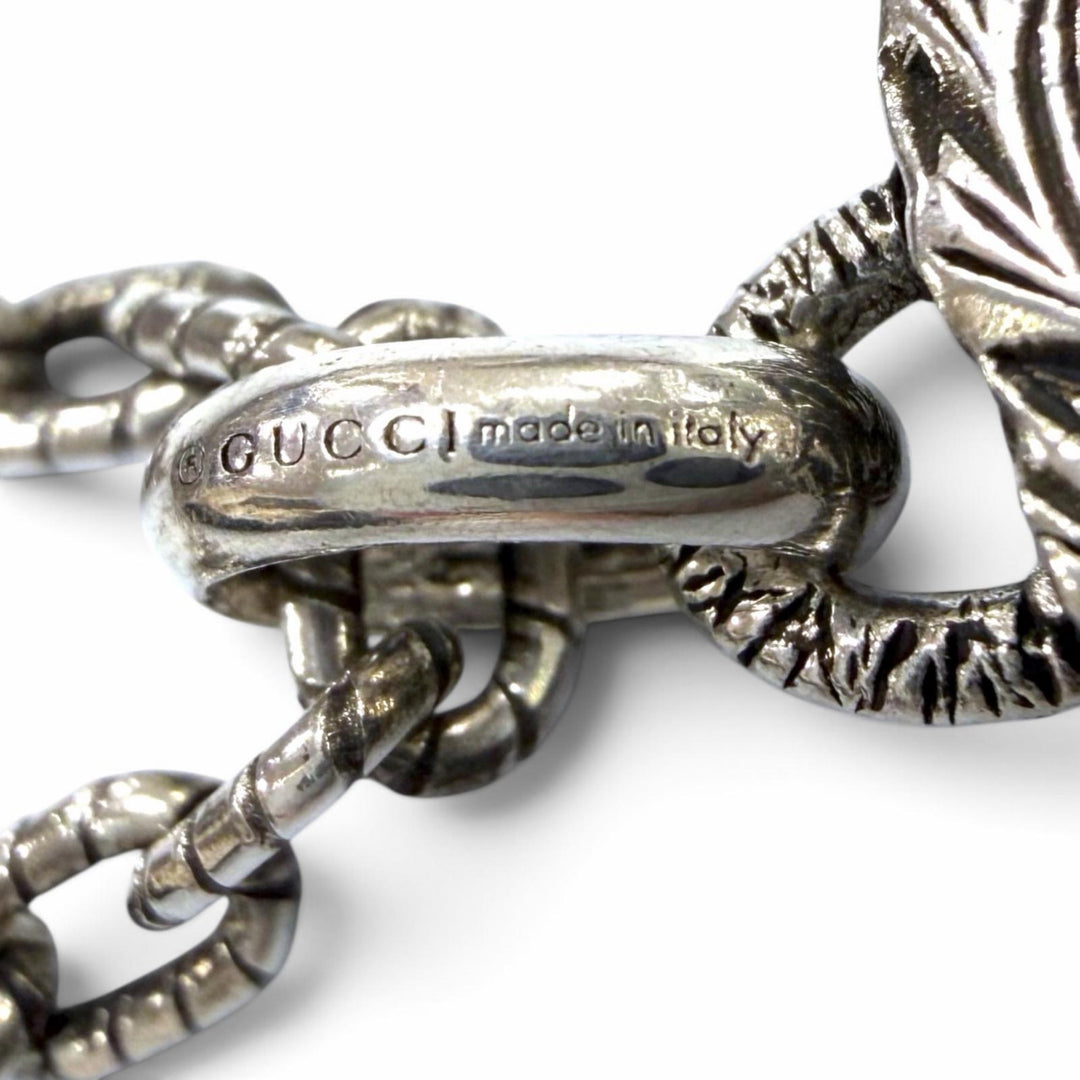 Great GUCCI Necklace Interlocking G Arabesque Silver AG925 mens 455307