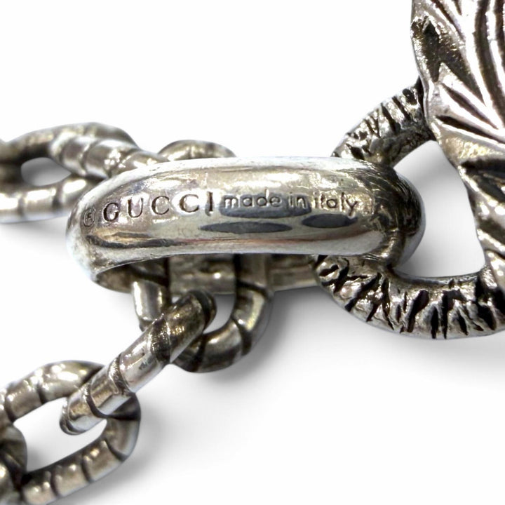 Great GUCCI Necklace Interlocking G Arabesque Silver AG925 mens 455307