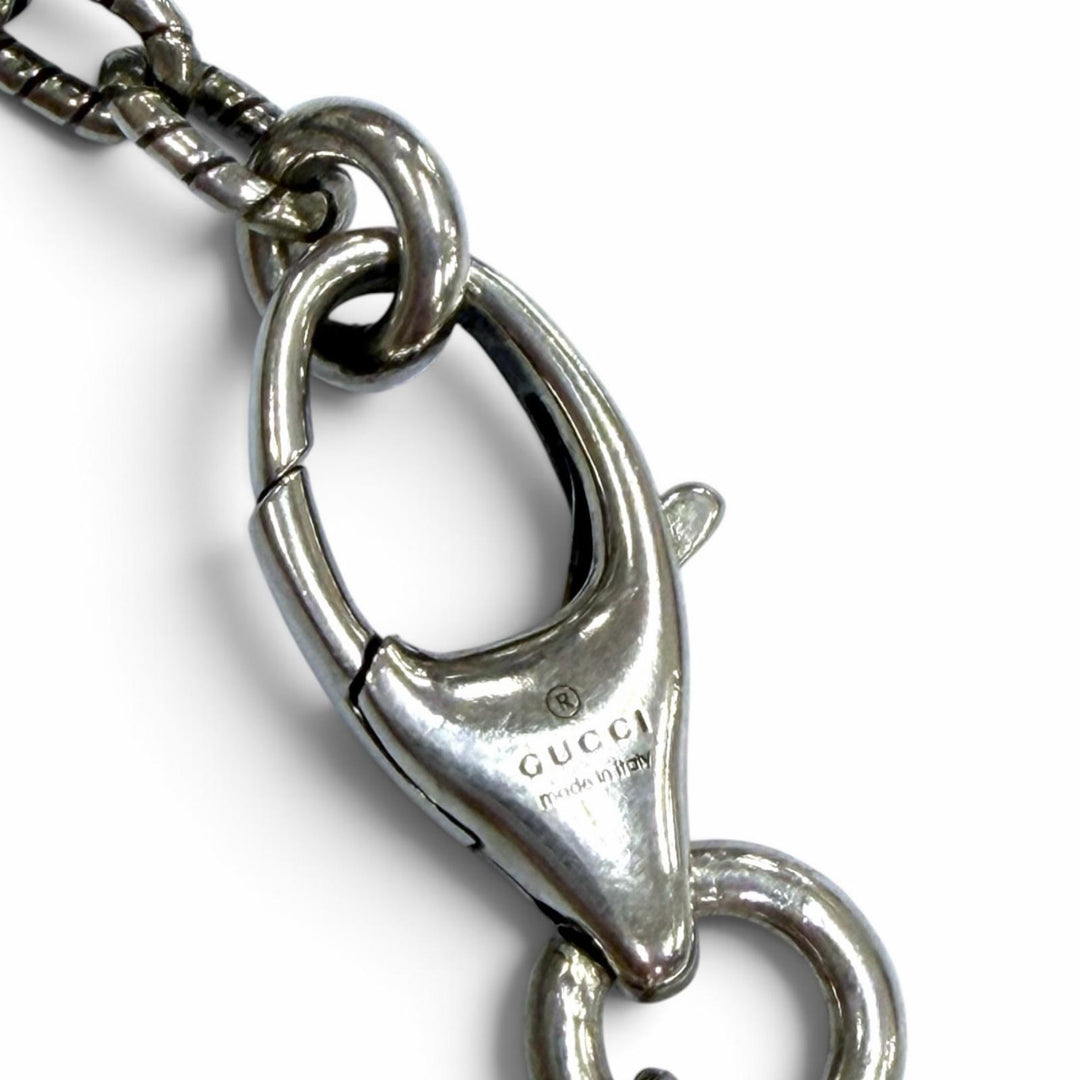 Great GUCCI Necklace Interlocking G Arabesque Silver AG925 mens 455307