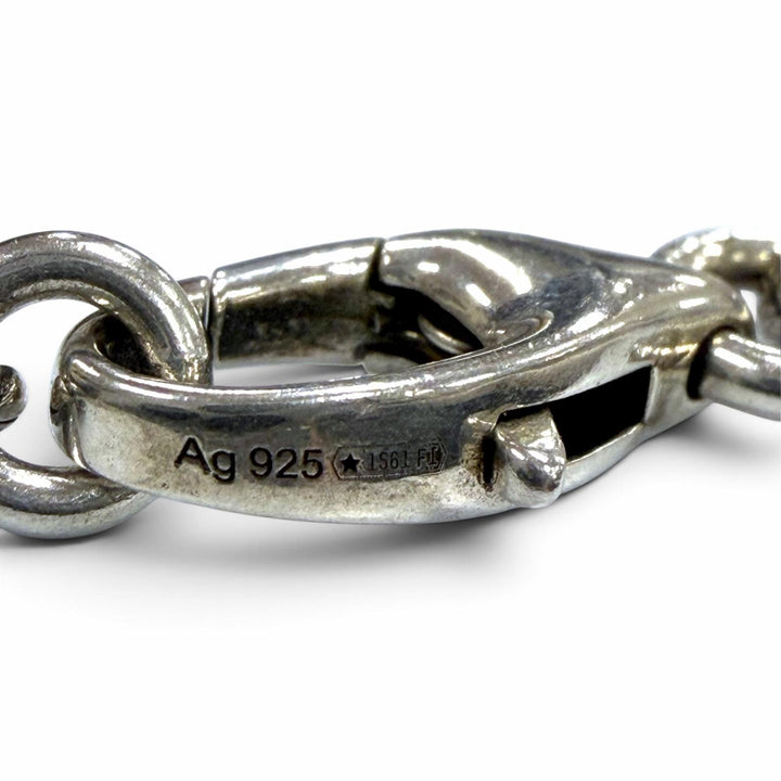 Great GUCCI Necklace Interlocking G Arabesque Silver AG925 mens 455307