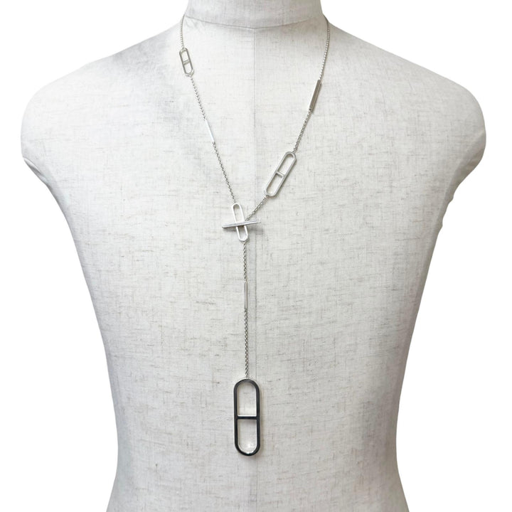 Great HERMES Necklace Ever ChÃ©ne Dunkel Silver SV925 mens