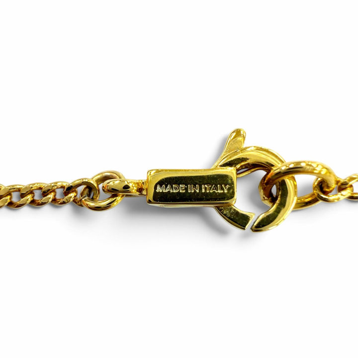 Excellent CELINE Triomphe Rhinestone Necklace / Gold Finish Current product