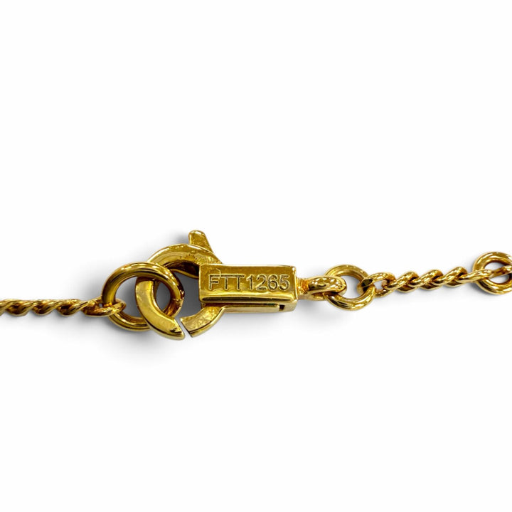Excellent CELINE Triomphe Rhinestone Necklace / Gold Finish Current product