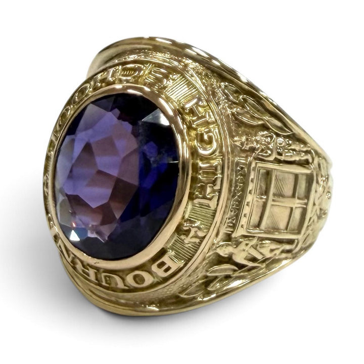 Great BALFOUR Ring ring BOURNE HIGH SCHOOL (1963) gold K10 mens