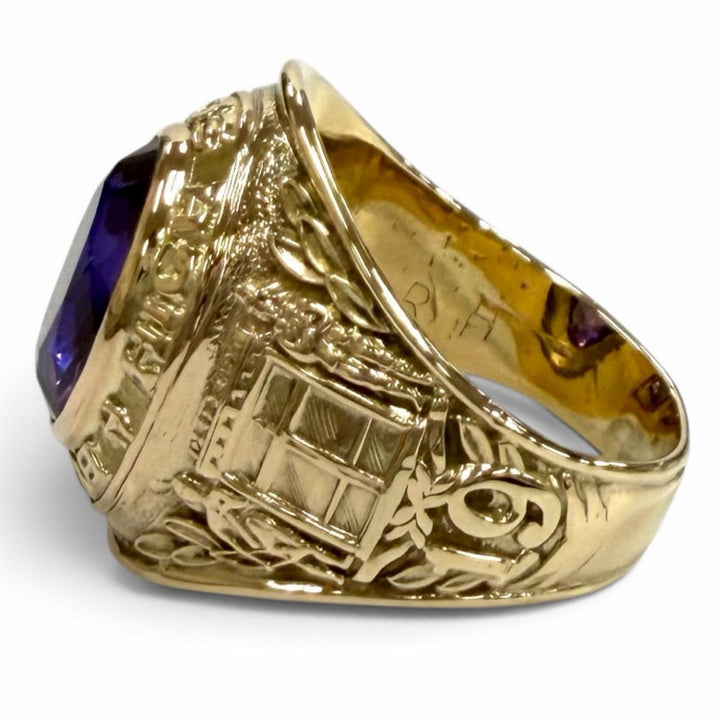 Great BALFOUR Ring ring BOURNE HIGH SCHOOL (1963) gold K10 mens
