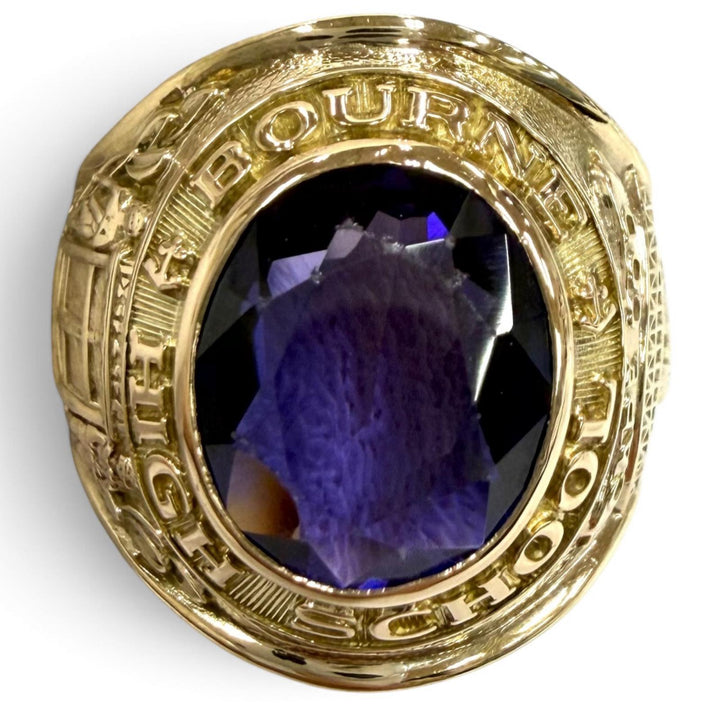 Great BALFOUR Ring ring BOURNE HIGH SCHOOL (1963) gold K10 mens