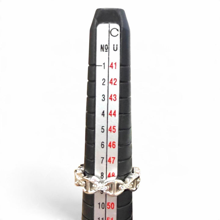 Excellent HOORSENBUHS Ring ring DAME TRI-LINK WITH DIAMOND BRIDGES Silver 925