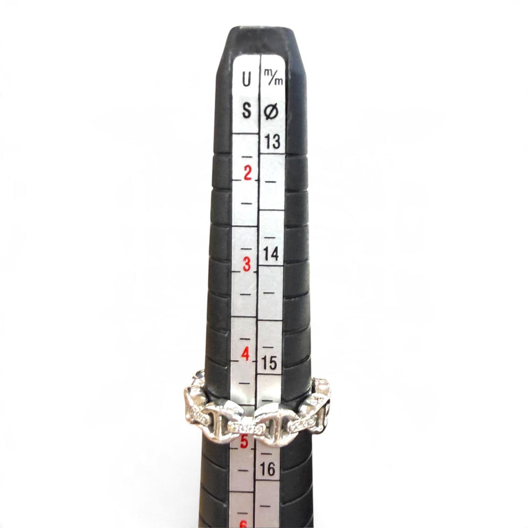 Excellent HOORSENBUHS Ring ring DAME TRI-LINK WITH DIAMOND BRIDGES Silver 925